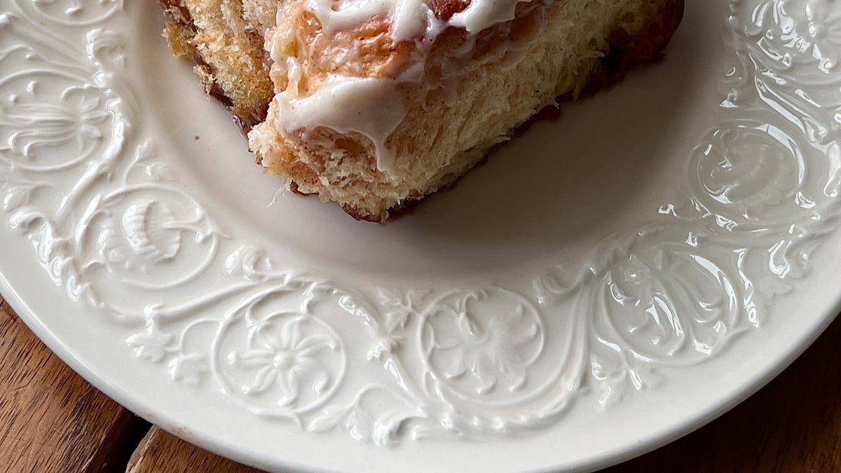Pillowy Gooey Apple Pie Cinnamon Rolls with Caramel Glaze